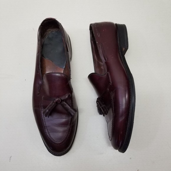 Allen Edmonds 10 GRAYSON Wing Tip Red Leather Tassel Dress Shoes Slip On Loafers - Picture 1 of 11